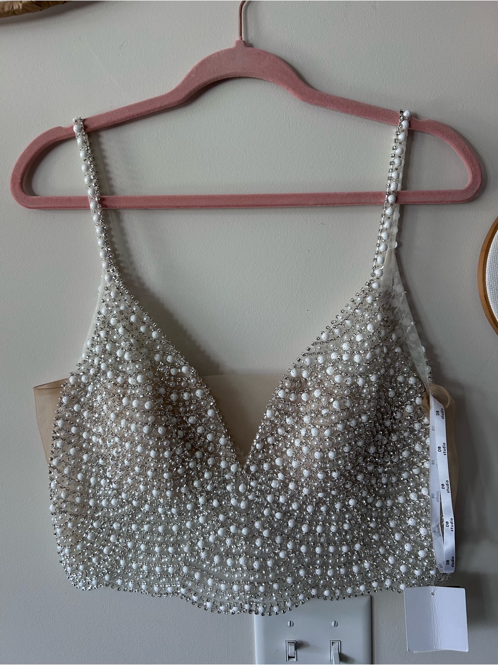 David’s Bridal Embellished Spaghetti Strap Wedding Separates Top
